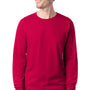 Hanes Mens ComfortSoft Long Sleeve Crewneck T-Shirt - Athletic Crimson Red