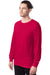 Hanes 5286 Mens ComfortSoft Long Sleeve Crewneck T-Shirt Athletic Crimson Red 3Q