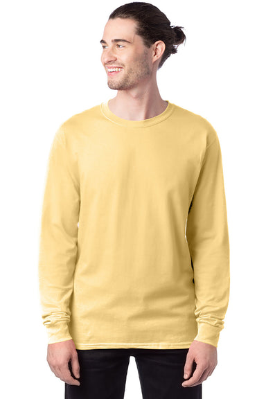 Hanes 5286 Mens ComfortSoft Long Sleeve Crewneck T-Shirt Athletic Gold Front