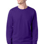 Hanes Mens ComfortSoft Long Sleeve Crewneck T-Shirt - Athletic Purple