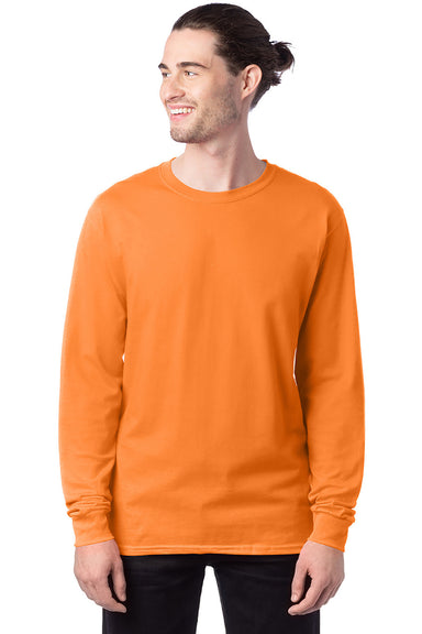 Hanes 5286 Mens ComfortSoft Long Sleeve Crewneck T-Shirt Tennessee Orange Front