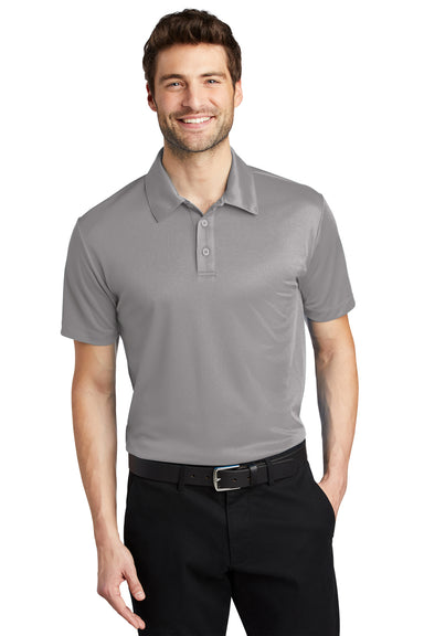 Port Authority K540/TLK540 Mens Silk Touch Performance Moisture Wicking Short Sleeve Polo Shirt Gusty Grey Front
