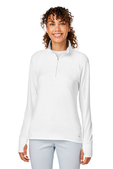 Puma 533007 Womens Gamer 1/4 Zip Sweatshirt Bright White Front