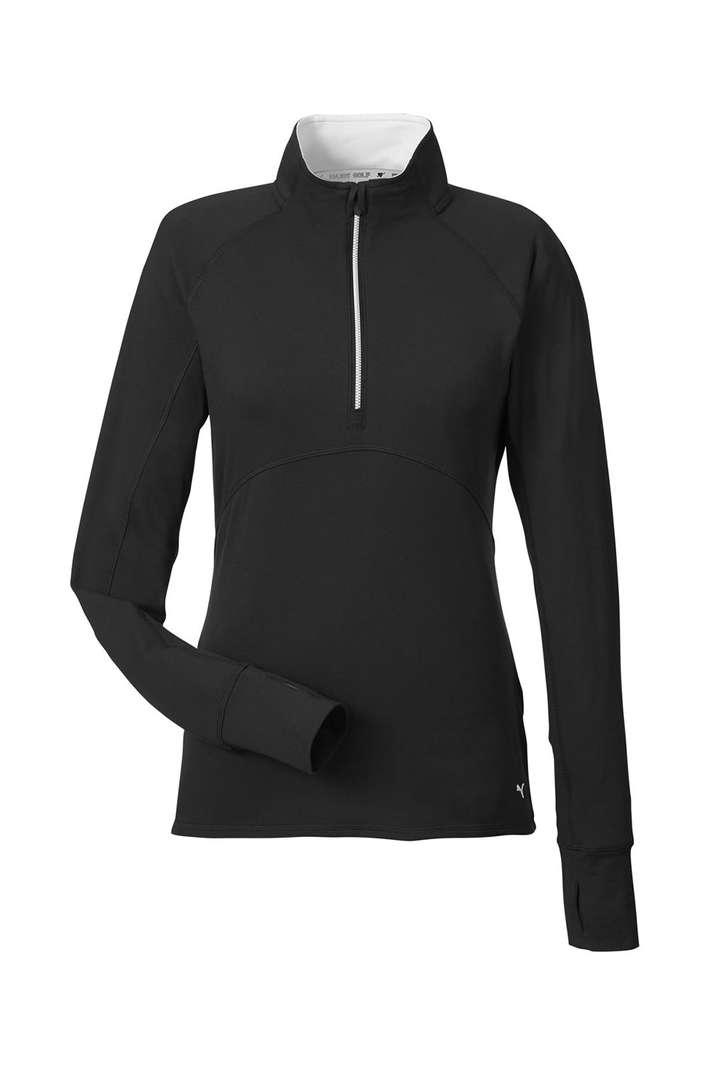 Puma 533007 Womens Gamer 1/4 Zip Sweatshirt Black Flat Front