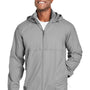 Dri Duck Mens River Water Resistant Packable Full Zip Hooded Jacket - Grey