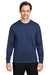 Puma 535500 Mens Cloudspun Crewneck Sweatshirt Heather Navy Blue Front