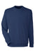 Puma 535500 Mens Cloudspun Crewneck Sweatshirt Heather Navy Blue Flat Front