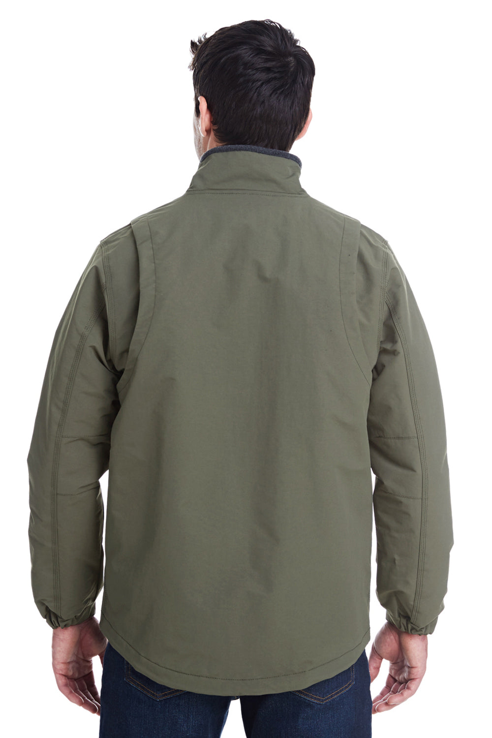 Dri Duck 5369 Mens Navigator Wind & Water Resistant Full Zip Jacket Fatigue Green Back