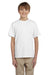 Hanes 5370 Youth EcoSmart Short Sleeve Crewneck T-Shirt White Front