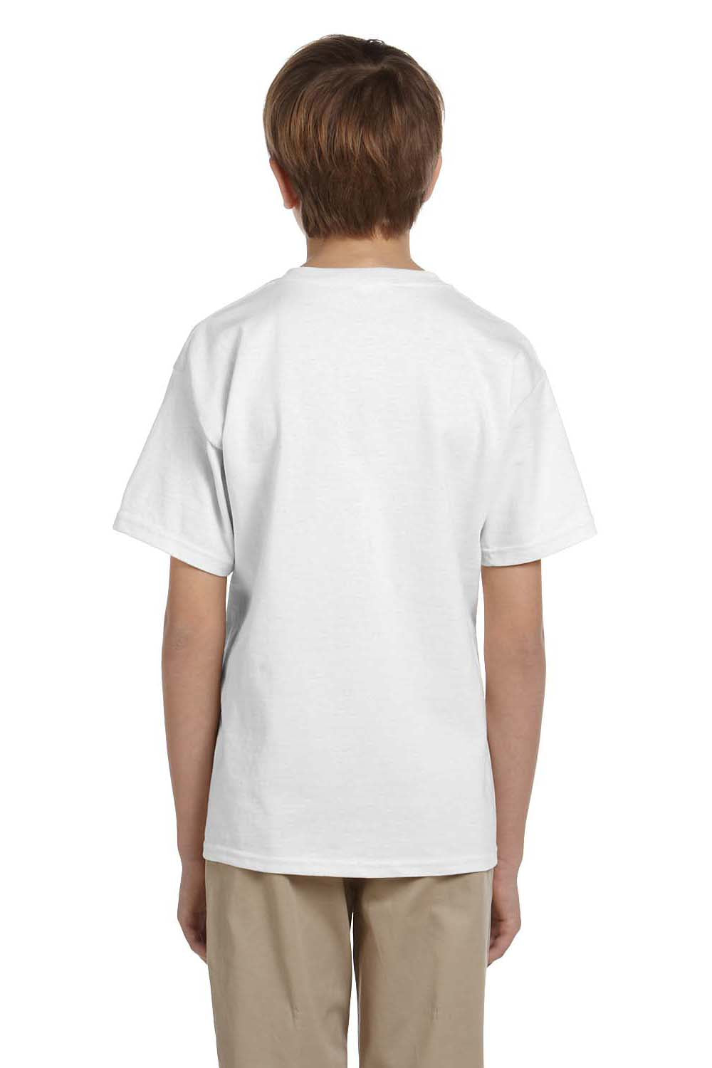 Hanes 5370 Youth EcoSmart Short Sleeve Crewneck T-Shirt White Back