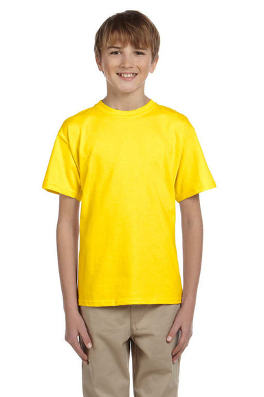 Hanes 5370 Youth EcoSmart Short Sleeve Crewneck T-Shirt Yellow Front