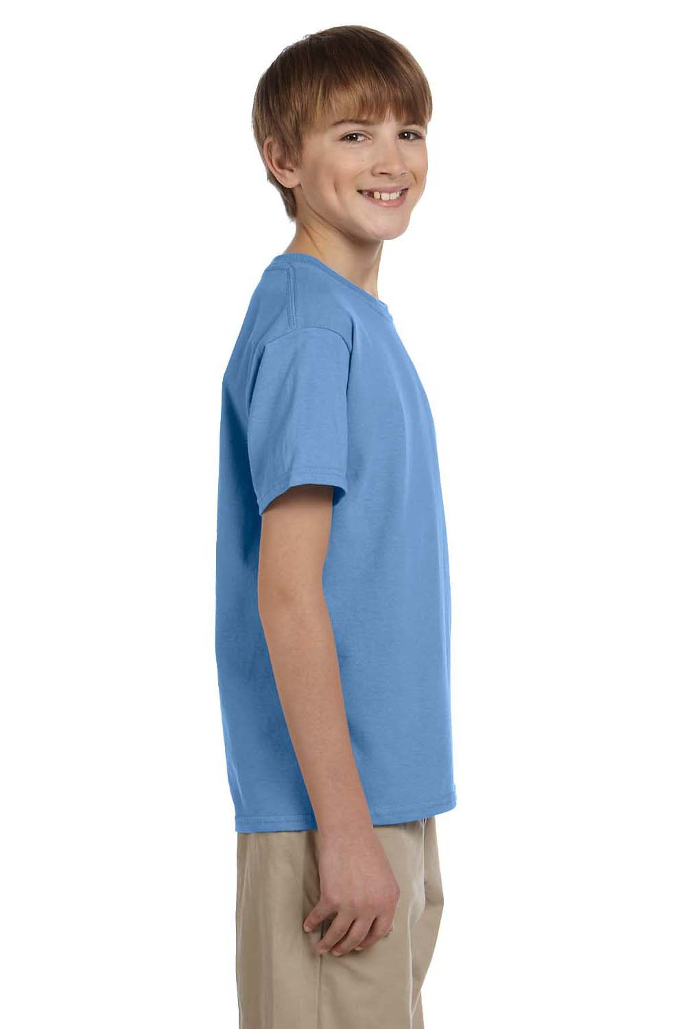 Hanes 5370 Youth EcoSmart Short Sleeve Crewneck T-Shirt Carolina Blue Side