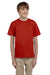 Hanes 5370 Youth EcoSmart Short Sleeve Crewneck T-Shirt Red Front