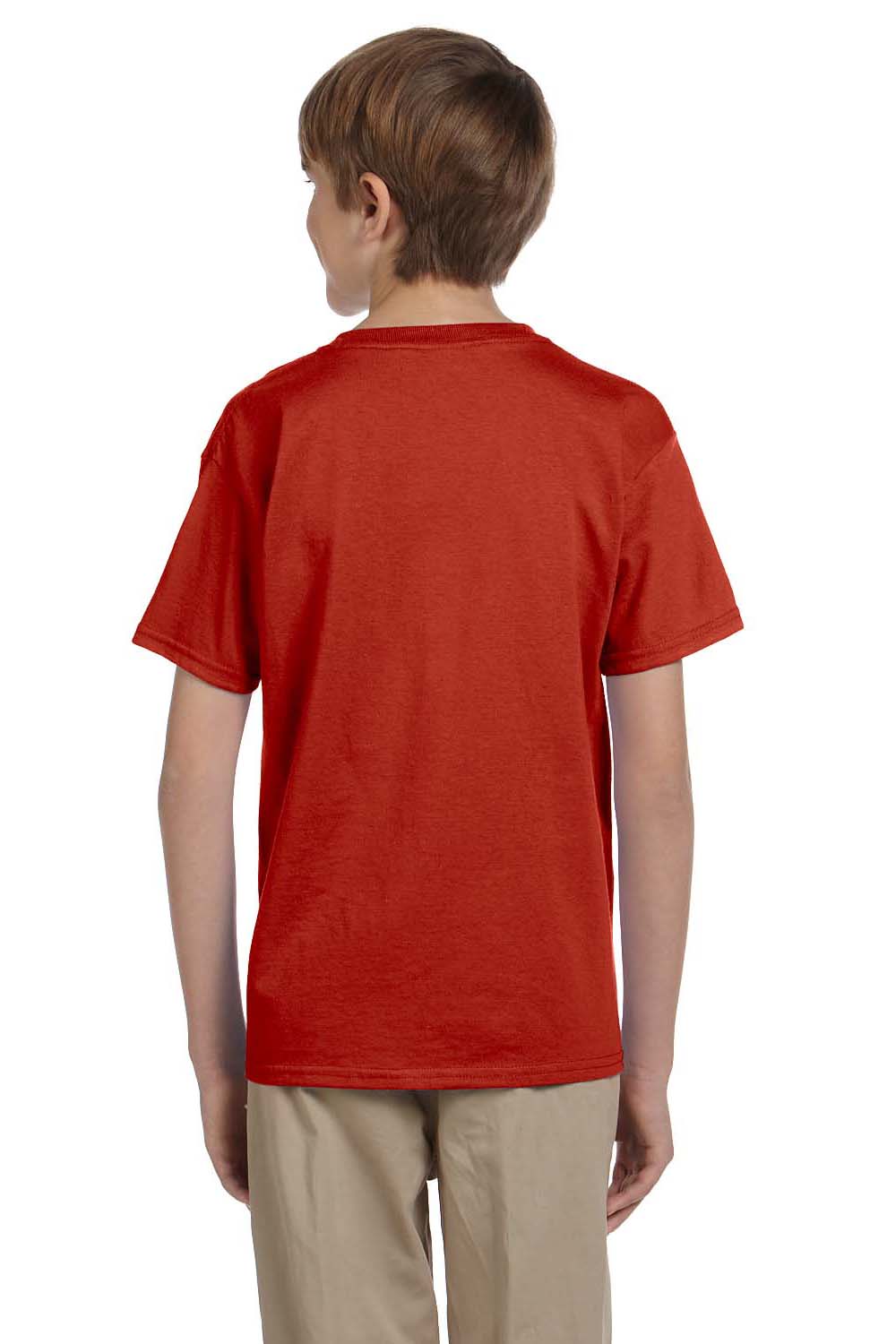Hanes 5370 Youth EcoSmart Short Sleeve Crewneck T-Shirt Red Back