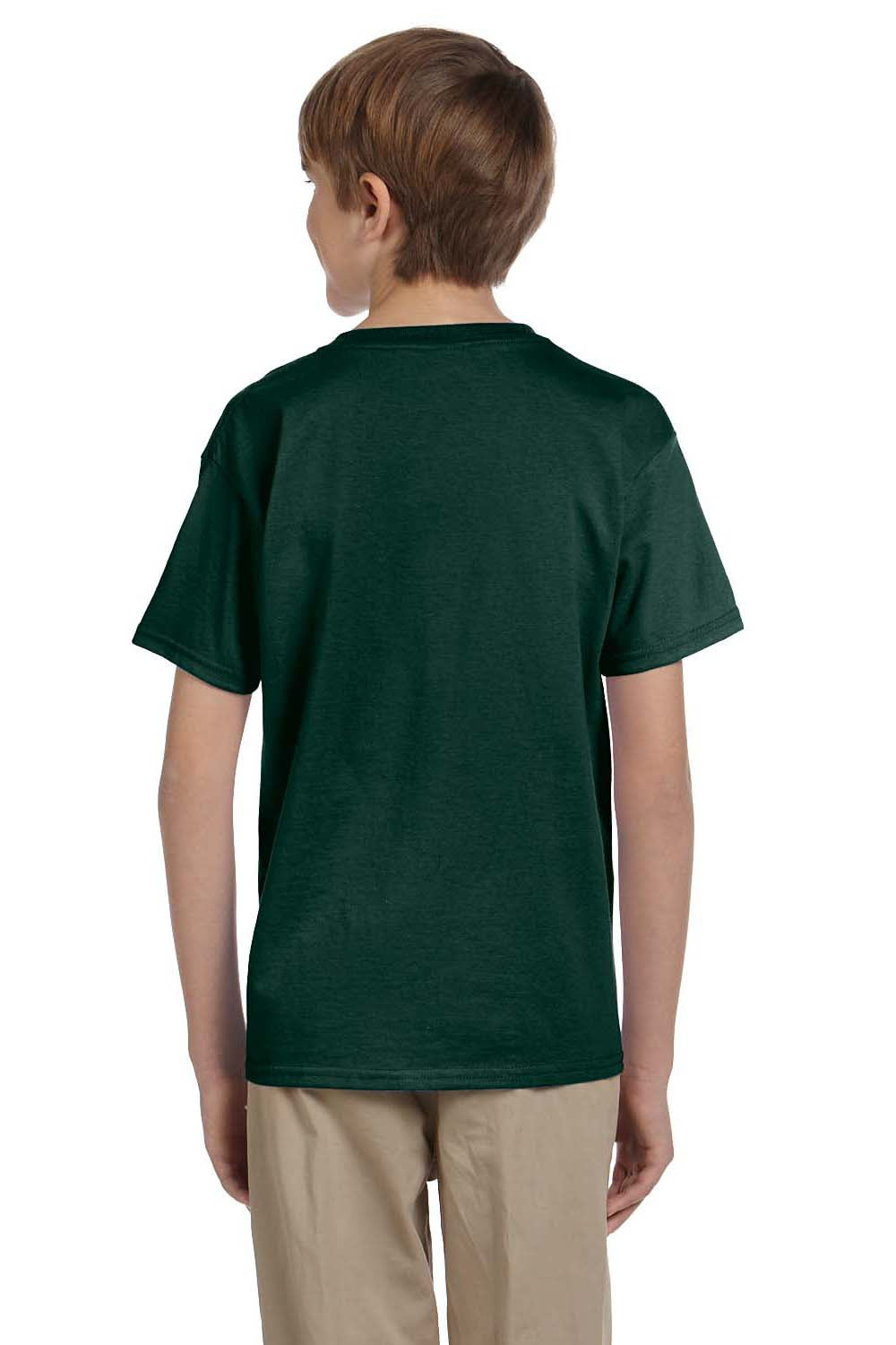 Hanes 5370 Youth EcoSmart Short Sleeve Crewneck T-Shirt Forest Green Back