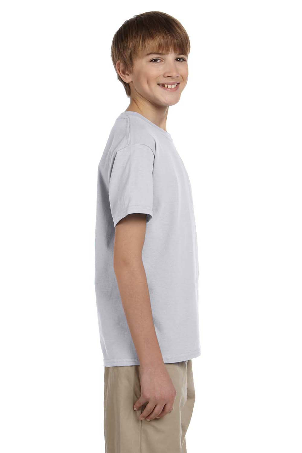 Hanes 5370 Youth EcoSmart Short Sleeve Crewneck T-Shirt Ash Grey Side