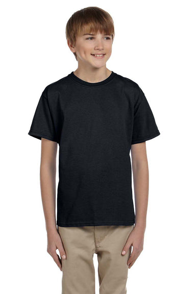 Hanes 5370 Youth EcoSmart Short Sleeve Crewneck T-Shirt Black Front