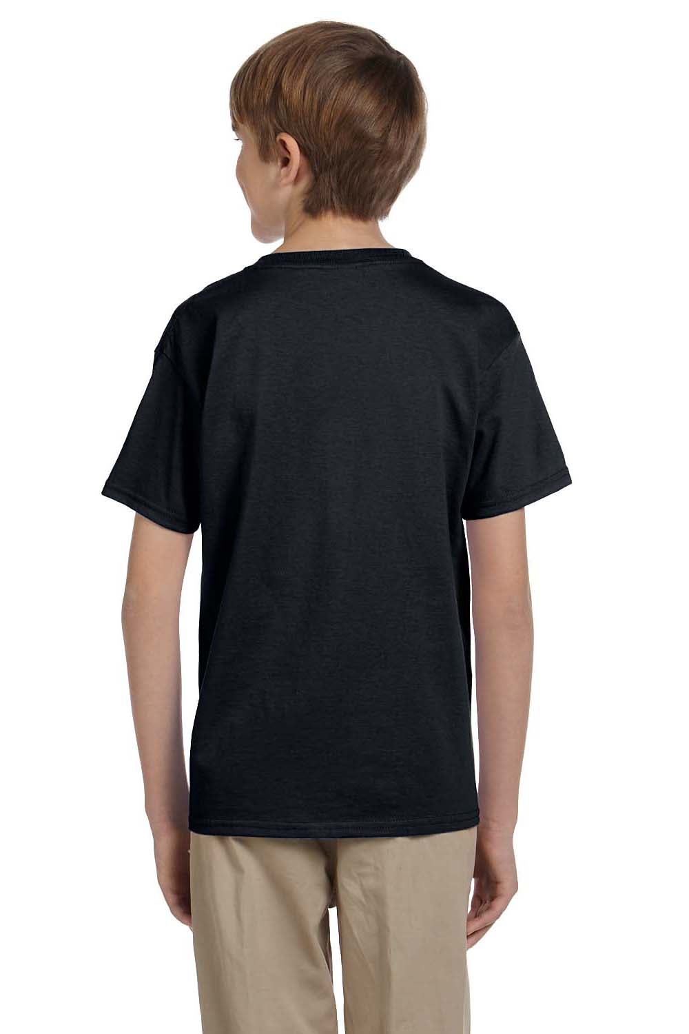 Hanes 5370 Youth EcoSmart Short Sleeve Crewneck T-Shirt Black Back