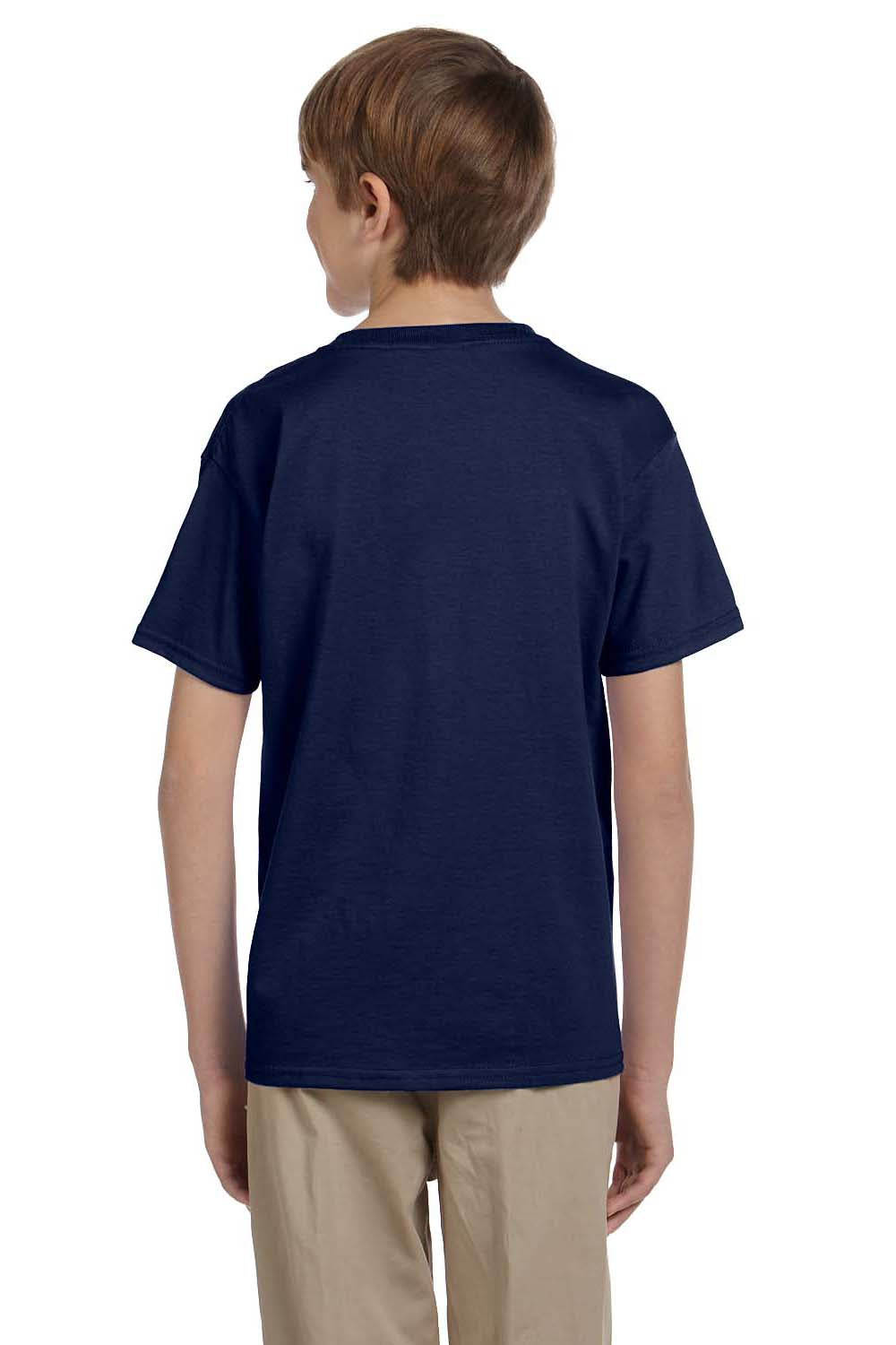 Hanes 5370 Youth EcoSmart Short Sleeve Crewneck T-Shirt Navy Blue Back
