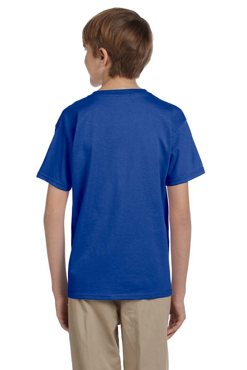 Hanes 5370 Youth EcoSmart Short Sleeve Crewneck T-Shirt Royal Blue Back