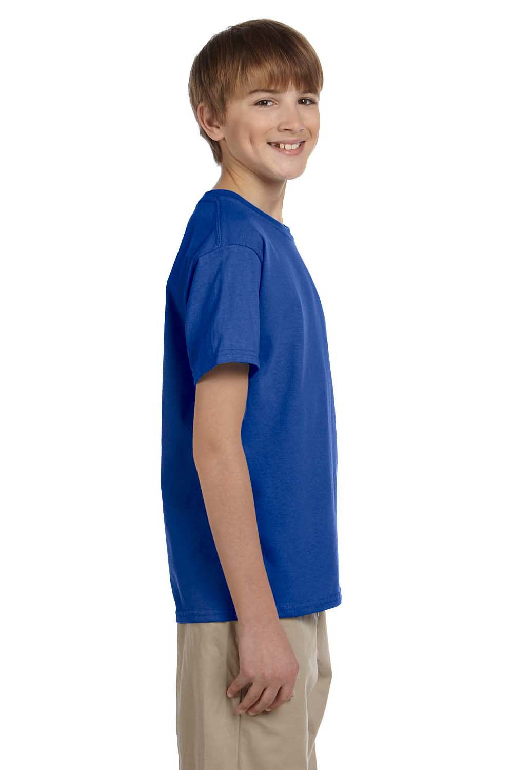 Hanes 5370 Youth EcoSmart Short Sleeve Crewneck T-Shirt Royal Blue Side