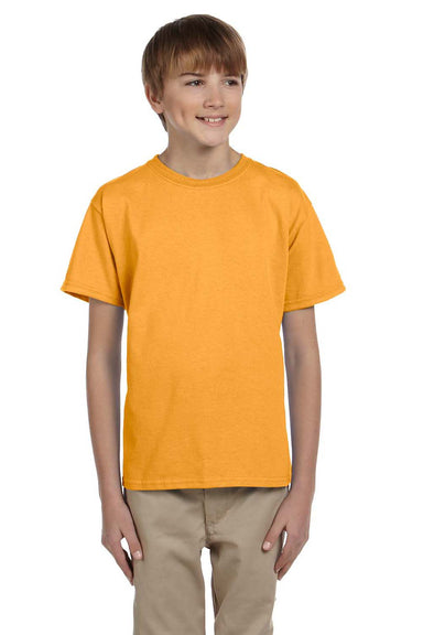 Hanes 5370 Youth EcoSmart Short Sleeve Crewneck T-Shirt Gold Front