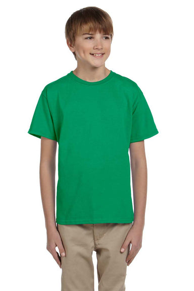 Hanes 5370 Youth EcoSmart Short Sleeve Crewneck T-Shirt Kelly Green Front