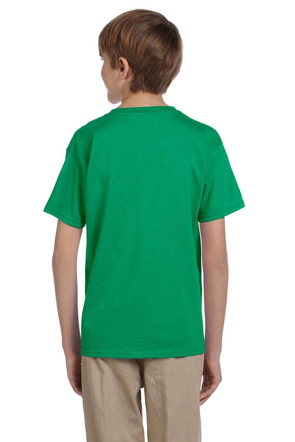 Hanes 5370 Youth EcoSmart Short Sleeve Crewneck T-Shirt Kelly Green Back