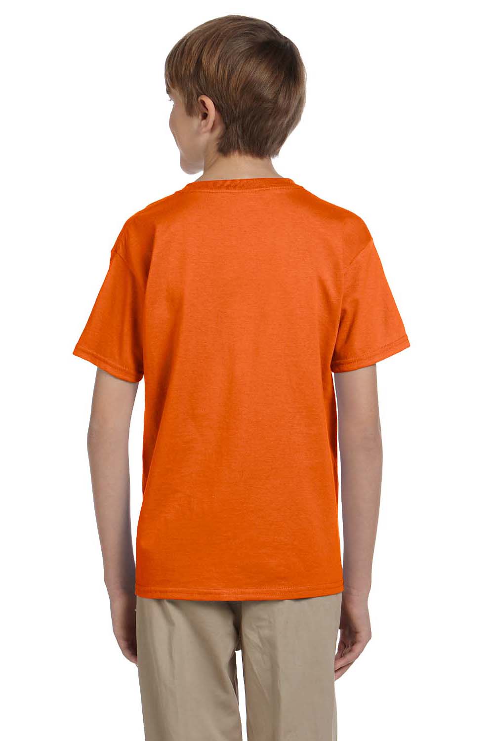 Hanes 5370 Youth EcoSmart Short Sleeve Crewneck T-Shirt Orange Back