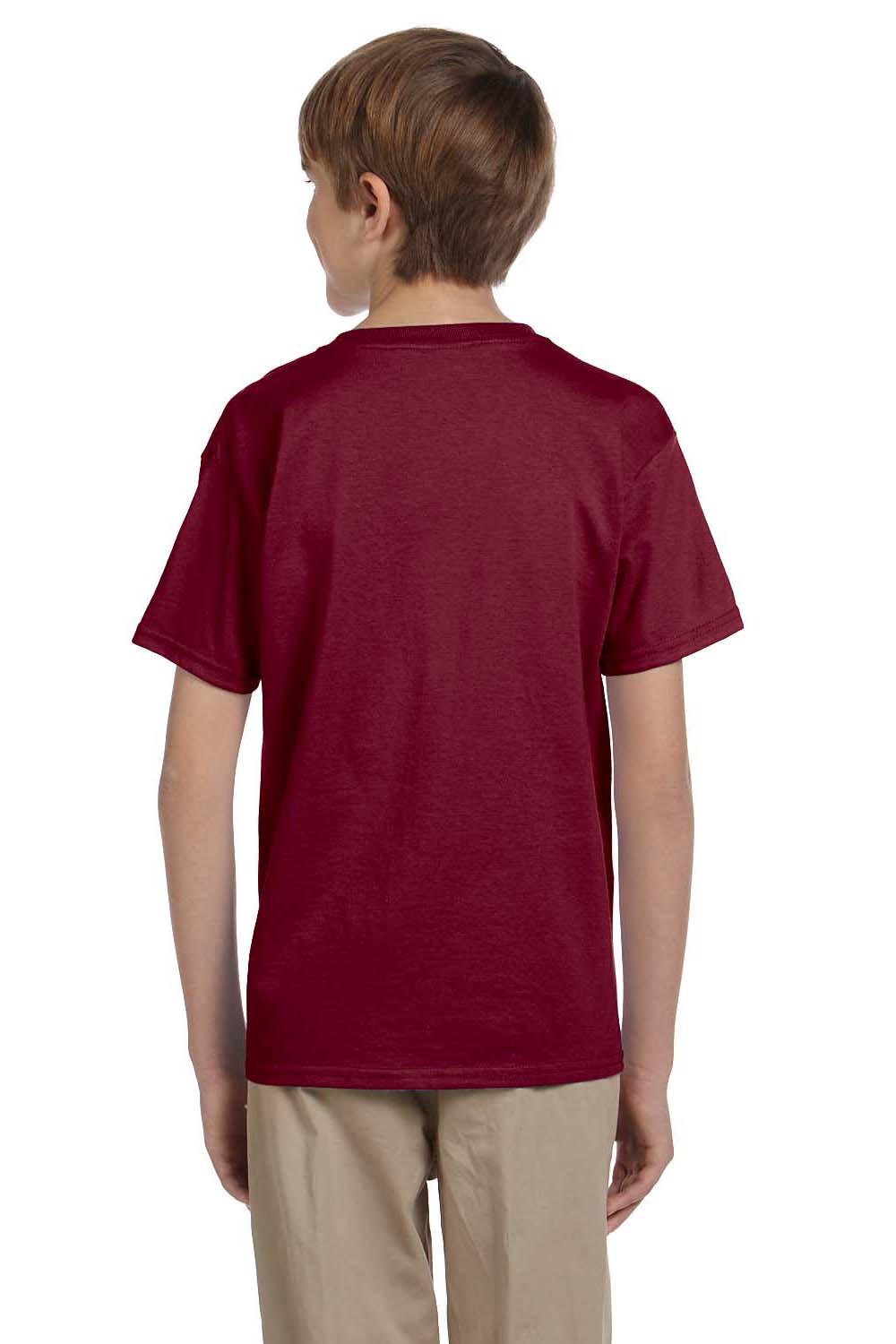 Hanes 5370 Youth EcoSmart Short Sleeve Crewneck T-Shirt Cardinal Red Back