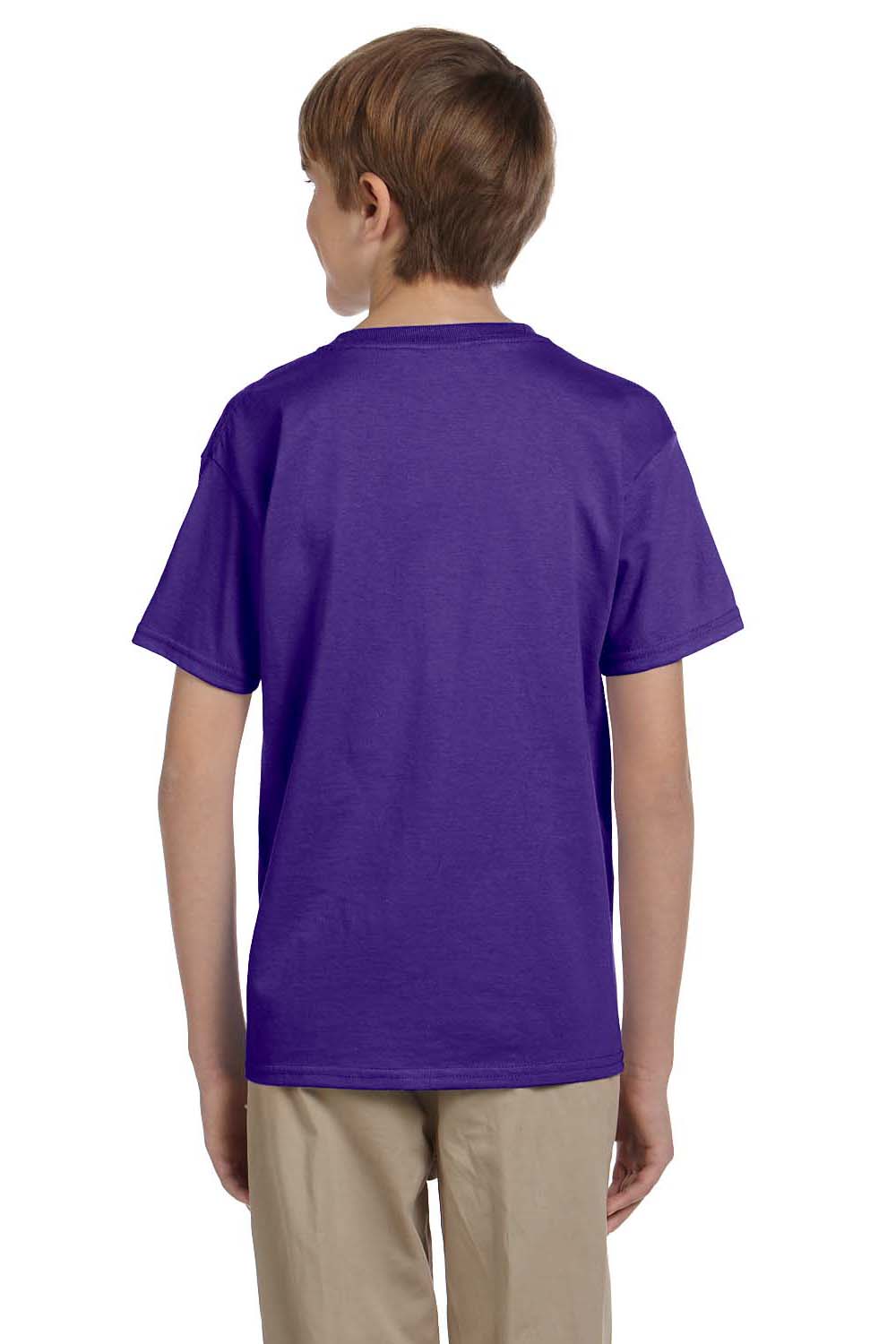 Hanes 5370 Youth EcoSmart Short Sleeve Crewneck T-Shirt Purple Back