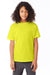 Hanes 5370 Youth EcoSmart Short Sleeve Crewneck T-Shirt Safety Green Front