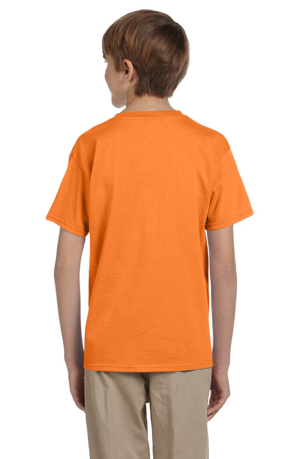Hanes 5370 Youth EcoSmart Short Sleeve Crewneck T-Shirt Safety Orange Back