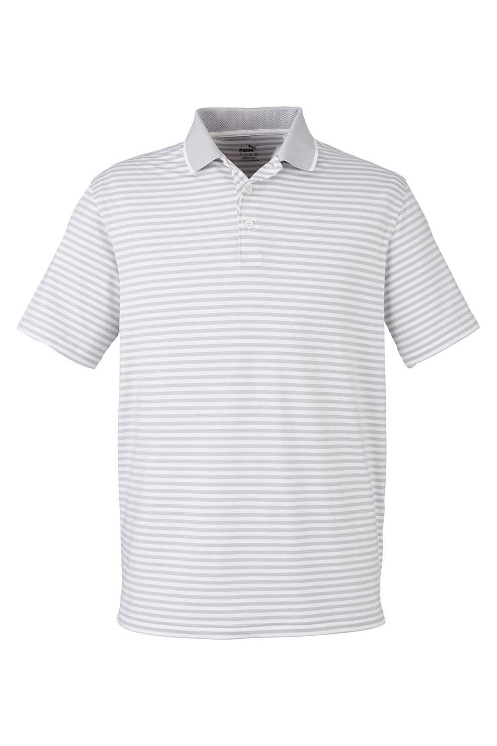 Puma 537447 Mens Mattr Feeder Short Sleeve Polo Shirt High Rise Grey Flat Front
