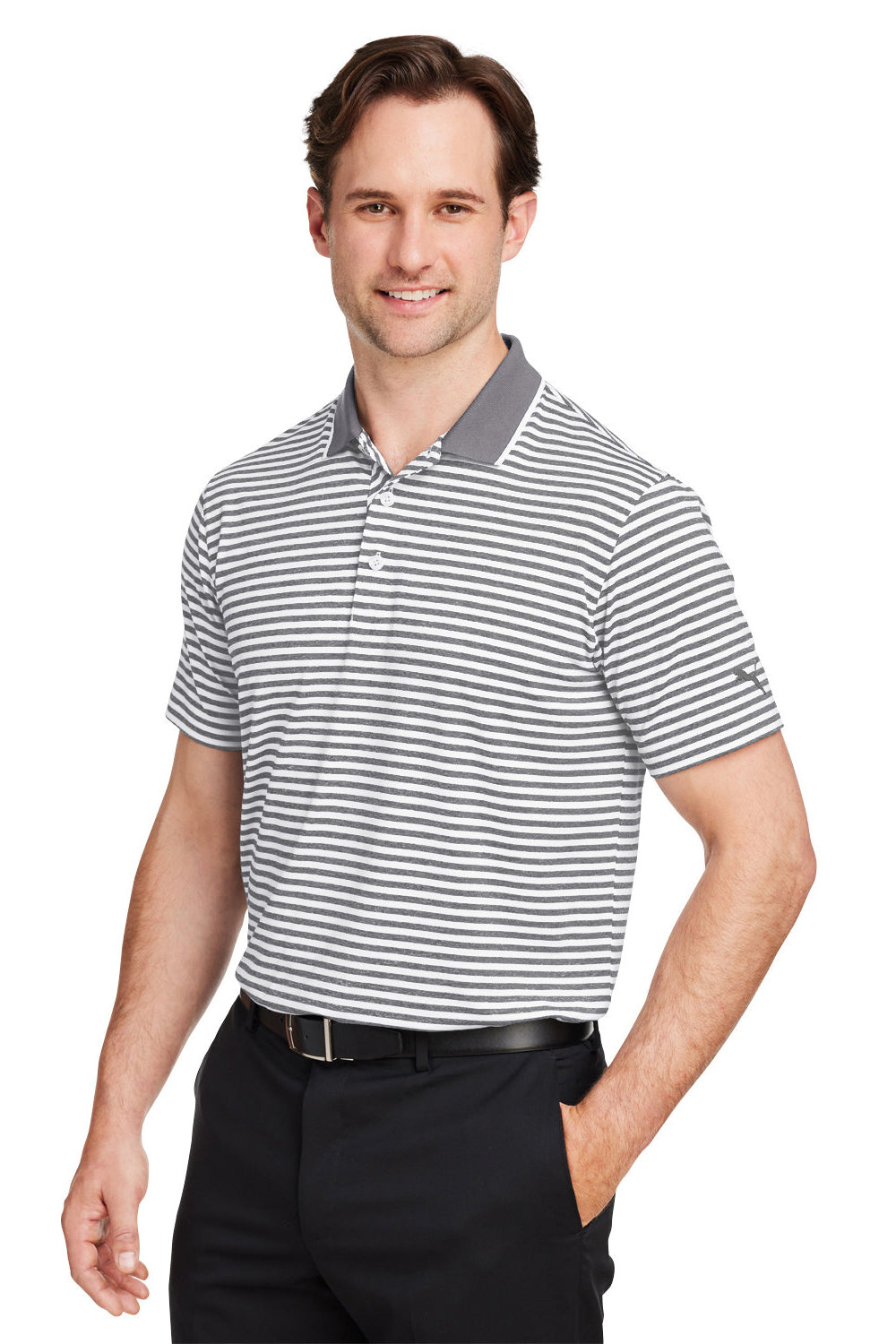 Puma 537447 Mens Mattr Feeder Short Sleeve Polo Shirt Quiet Shade Grey 3Q