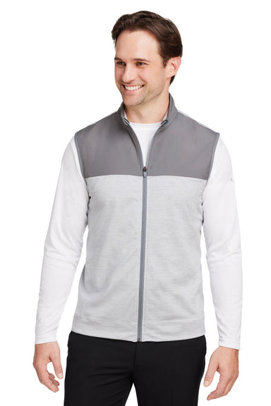 Puma 537465 Mens Cloudspun Colorblock Full Zip Vest Quiet Shade Grey/Heather High Rise Grey Front