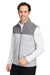 Puma 537465 Mens Cloudspun Colorblock Full Zip Vest Quiet Shade Grey/Heather High Rise Grey 3Q