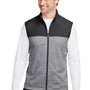 Puma Mens Cloudspun Moisture Wicking Colorblock Full Zip Vest - Black/Quiet Shade Grey
