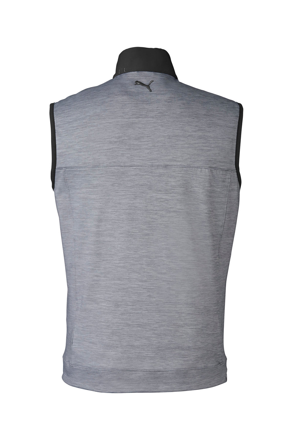 Puma 537465 Mens Cloudspun Colorblock Full Zip Vest Black/Quiet Shade Grey Flat Back