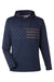 Puma 537474 Mens Volition Striped Hooded Sweatshirt Hoodie Navy Blue Flat Front