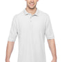 Jerzees Mens Easy Care Moisture Wicking Short Sleeve Polo Shirt - White - Closeout