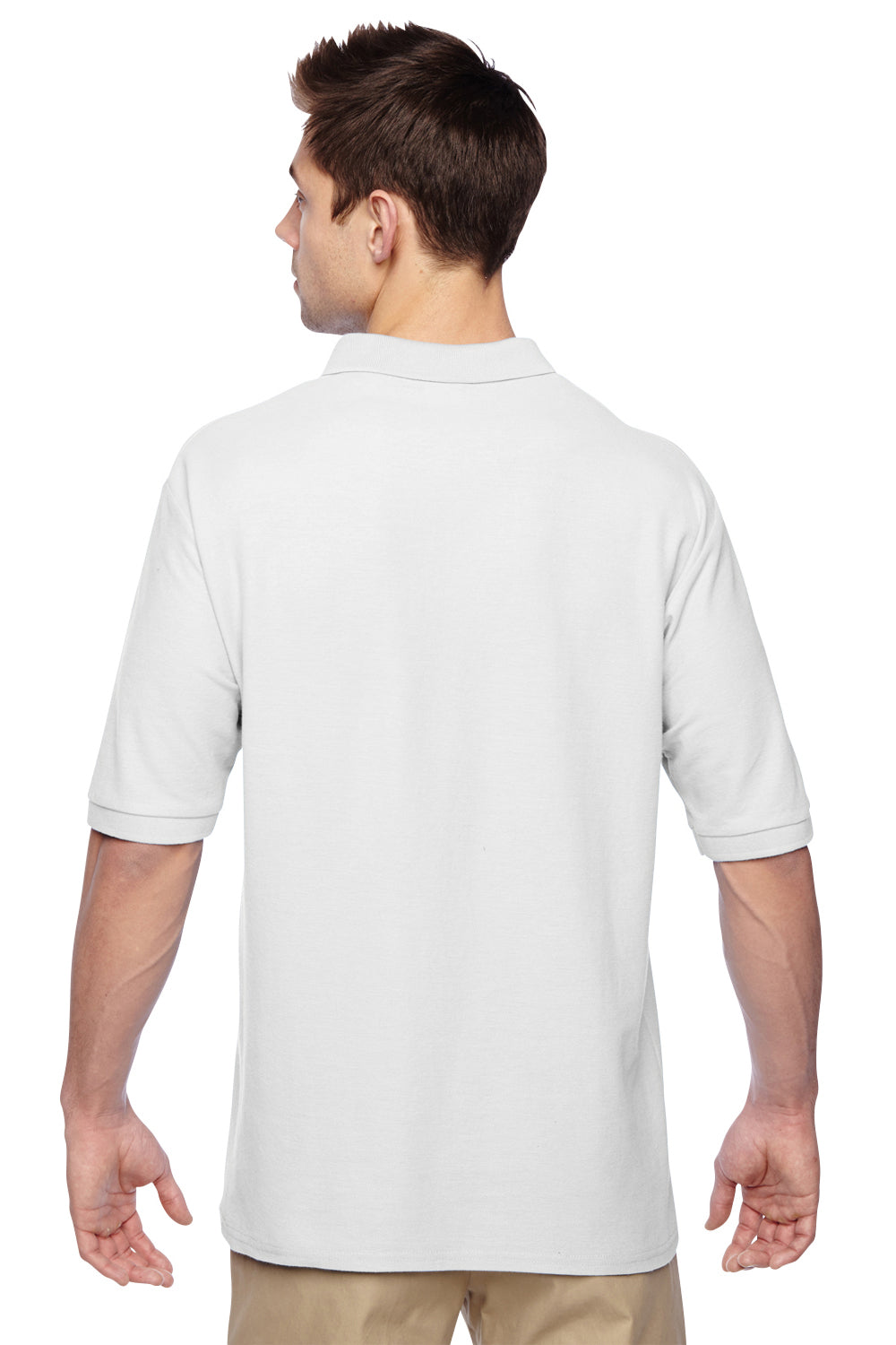 Jerzees 537MSR Mens Easy Care Moisture Wicking Short Sleeve Polo Shirt White Back