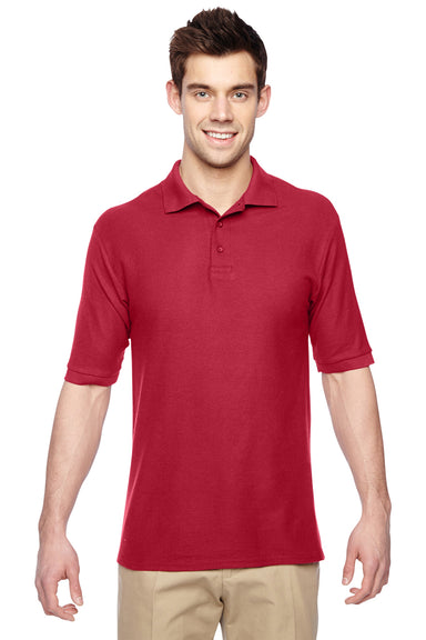 Jerzees 537MSR Mens Easy Care Moisture Wicking Short Sleeve Polo Shirt Red Front
