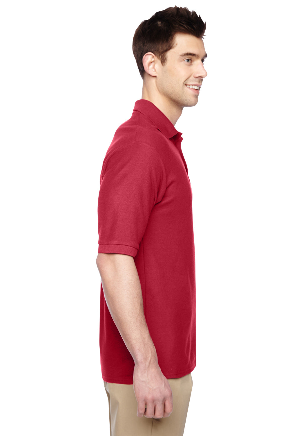 Jerzees 537MSR Mens Easy Care Moisture Wicking Short Sleeve Polo Shirt Red Side
