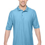 Jerzees Mens Easy Care Moisture Wicking Short Sleeve Polo Shirt - Light Blue - Closeout