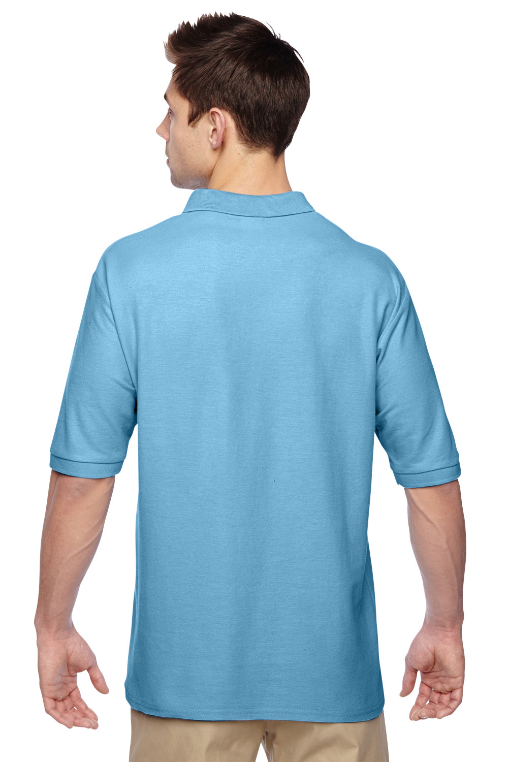 Jerzees 537MSR Mens Easy Care Moisture Wicking Short Sleeve Polo Shirt Light Blue Back