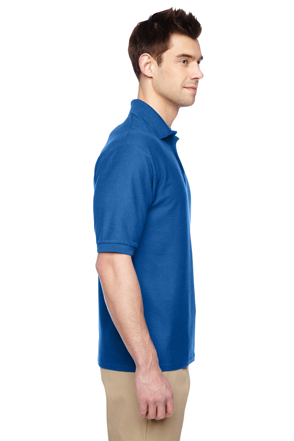 Jerzees 537MSR Mens Easy Care Moisture Wicking Short Sleeve Polo Shirt Royal Blue Side