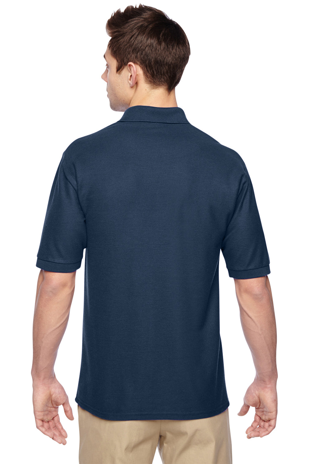 Jerzees 537MSR Mens Easy Care Moisture Wicking Short Sleeve Polo Shirt Navy Blue Back