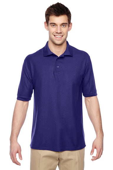 Jerzees 537MSR Mens Easy Care Moisture Wicking Short Sleeve Polo Shirt Purple Front