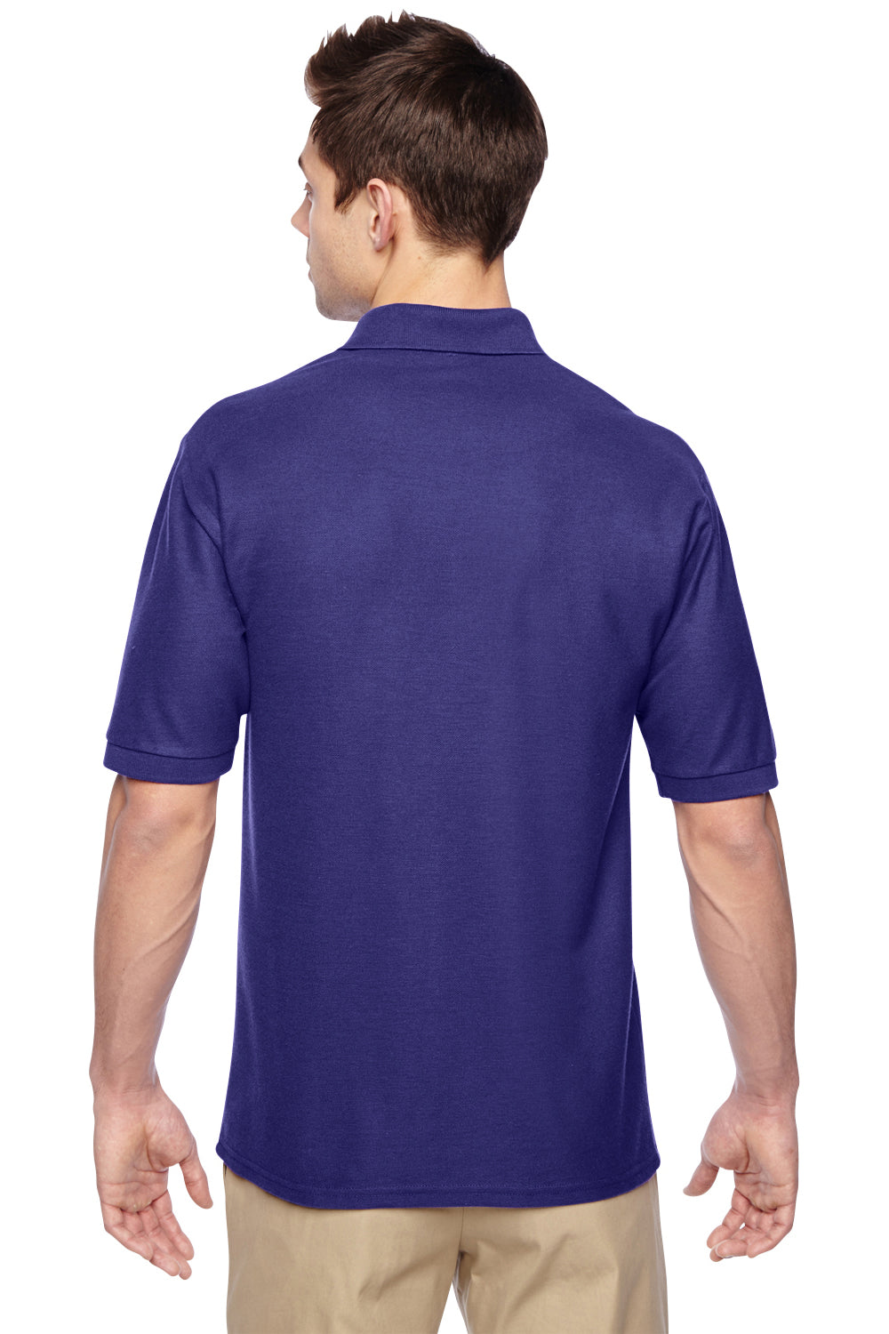 Jerzees 537MSR Mens Easy Care Moisture Wicking Short Sleeve Polo Shirt Purple Back